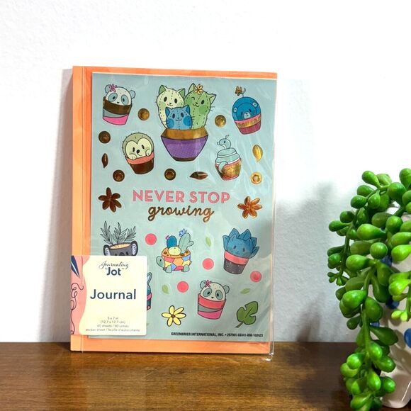 Journal Notebook with Lined Pages 5x7 Stickers Plants Never Stop Growing Diary - Picture 3 of 3